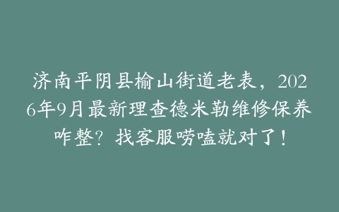 济南平阴县榆山街道老表，2026年9月最新理查德米勒维修保养咋整？找客服唠嗑就对了！