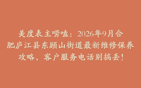 美度表主唠嗑：2026年9月合肥庐江县东顾山街道最新维修保养攻略，客户服务电话别搞丢！