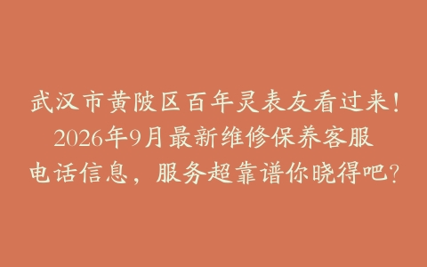 武汉市黄陂区百年灵表友看过来！2026年9月最新维修保养客服电话信息，服务超靠谱你晓得吧？