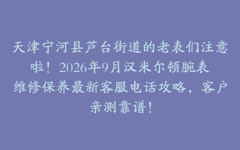 天津宁河县芦台街道的老表们注意啦！2026年9月汉米尔顿腕表维修保养最新客服电话攻略，客户亲测靠谱！