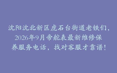 沈阳沈北新区虎石台街道老铁们，2026年9月帝舵表最新维修保养服务电话，找对客服才靠谱！