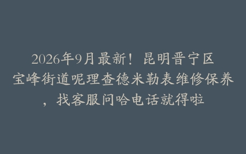 2026年9月最新！昆明晋宁区宝峰街道呢理查德米勒表维修保养，找客服问哈电话就得啦