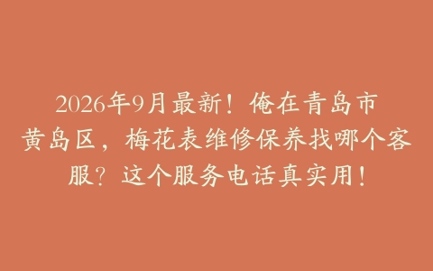 2026年9月最新！俺在青岛市黄岛区，梅花表维修保养找哪个客服？这个服务电话真实用！