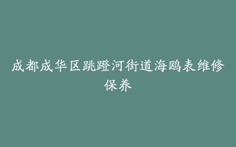 成都成华区跳蹬河街道海鸥表维修保养