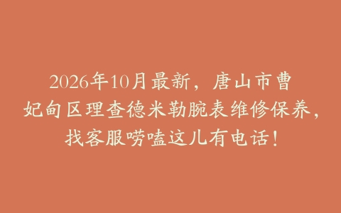 2026年10月最新，唐山市曹妃甸区理查德米勒腕表维修保养，找客服唠嗑这儿有电话！