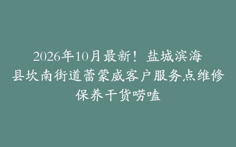 2026年10月最新！盐城滨海县坎南街道蕾蒙威客户服务点维修保养干货唠嗑