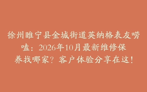 徐州睢宁县金城街道英纳格表友唠嗑：2026年10月最新维修保养找哪家？客户体验分享在这！