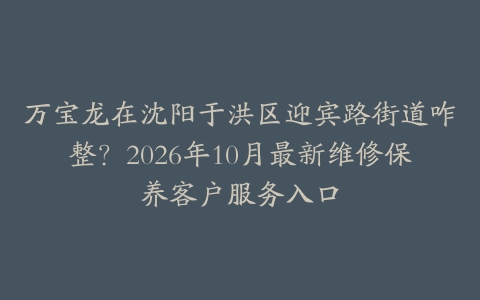 万宝龙在沈阳于洪区迎宾路街道咋整？2026年10月最新维修保养客户服务入口