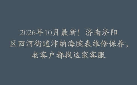 2026年10月最新！济南济阳区回河街道沛纳海腕表维修保养，老客户都找这家客服