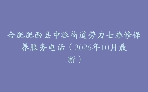 合肥肥西县中派街道劳力士维修保养服务电话（2026年10月最新）