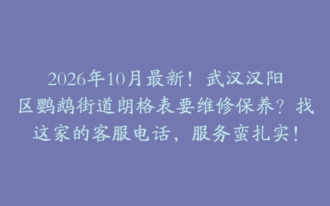 2026年10月最新！武汉汉阳区鹦鹉街道朗格表要维修保养？找这家的客服电话，服务蛮扎实！