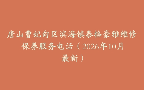 唐山曹妃甸区滨海镇泰格豪雅维修保养服务电话（2026年10月最新）