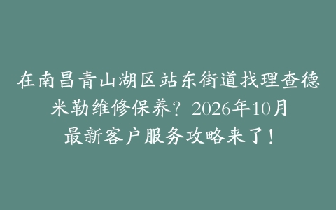 在南昌青山湖区站东街道找理查德米勒维修保养？2026年10月最新客户服务攻略来了！