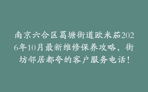 南京六合区葛塘街道欧米茄2026年10月最新维修保养攻略，街坊邻居都夸的客户服务电话！