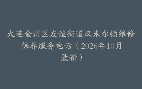 大连金州区友谊街道汉米尔顿维修保养服务电话（2026年10月最新）