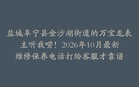 盐城阜宁县金沙湖街道的万宝龙表主听我唠！2026年10月最新维修保养电话打给客服才靠谱