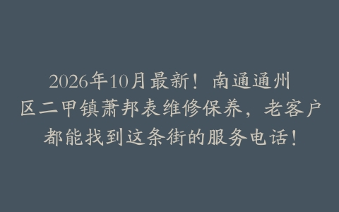 2026年10月最新！南通通州区二甲镇萧邦表维修保养，老客户都能找到这条街的服务电话！