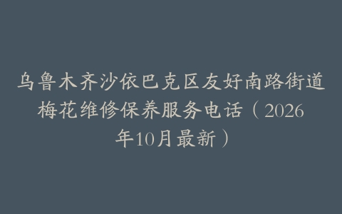 乌鲁木齐沙依巴克区友好南路街道梅花维修保养服务电话（2026年10月最新）