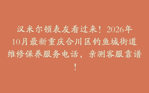 汉米尔顿表友看过来！2026年10月最新重庆合川区钓鱼城街道维修保养服务电话，亲测客服靠谱！