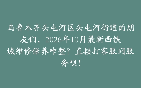 乌鲁木齐头屯河区头屯河街道的朋友们，2026年10月最新西铁城维修保养咋整？直接打客服问服务呗！