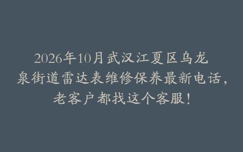 2026年10月武汉江夏区乌龙泉街道雷达表维修保养最新电话，老客户都找这个客服！