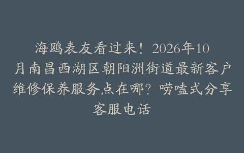 海鸥表友看过来！2026年10月南昌西湖区朝阳洲街道最新客户维修保养服务点在哪？唠嗑式分享客服电话