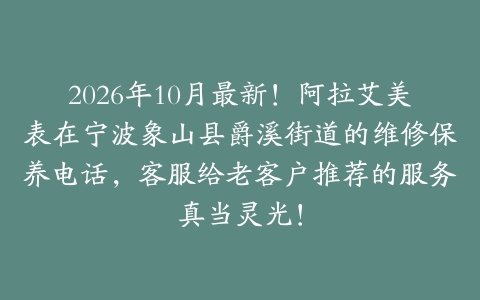2026年10月最新！阿拉艾美表在宁波象山县爵溪街道的维修保养电话，客服给老客户推荐的服务真当灵光！