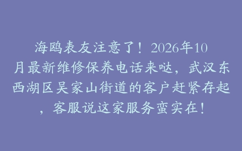 海鸥表友注意了！2026年10月最新维修保养电话来哒，武汉东西湖区吴家山街道的客户赶紧存起，客服说这家服务蛮实在！