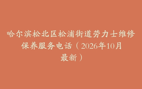 哈尔滨松北区松浦街道劳力士维修保养服务电话（2026年10月最新）