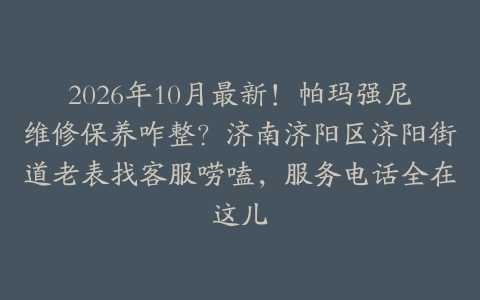 2026年10月最新！帕玛强尼维修保养咋整？济南济阳区济阳街道老表找客服唠嗑，服务电话全在这儿
