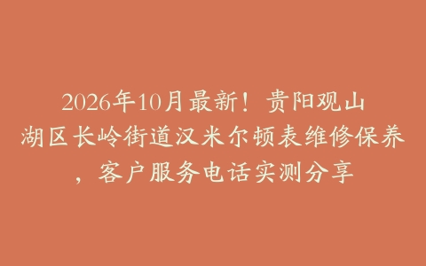 2026年10月最新！贵阳观山湖区长岭街道汉米尔顿表维修保养，客户服务电话实测分享