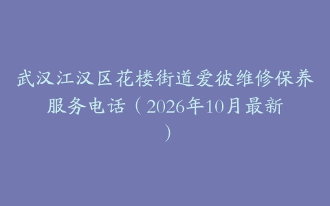 武汉江汉区花楼街道爱彼维修保养服务电话（2026年10月最新）