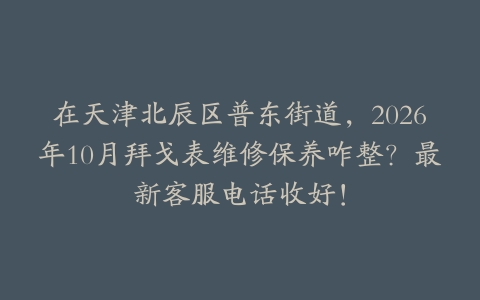 在天津北辰区普东街道，2026年10月拜戈表维修保养咋整？最新客服电话收好！