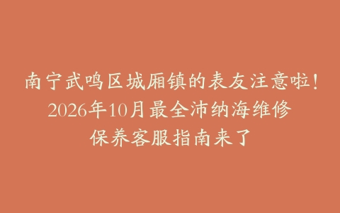 南宁武鸣区城厢镇的表友注意啦！2026年10月最全沛纳海维修保养客服指南来了