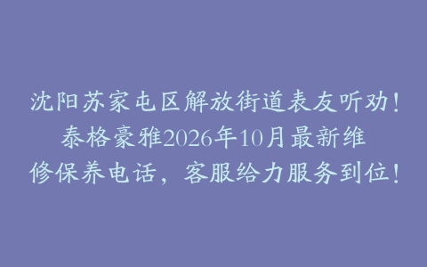 沈阳苏家屯区解放街道表友听劝！泰格豪雅2026年10月最新维修保养电话，客服给力服务到位！