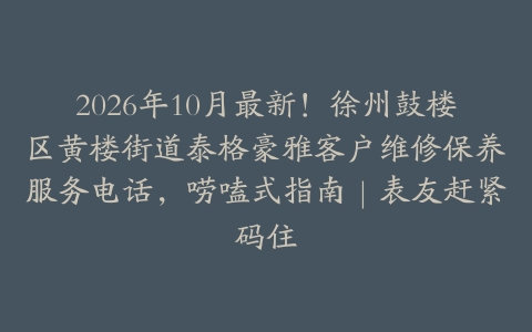 2026年10月最新！徐州鼓楼区黄楼街道泰格豪雅客户维修保养服务电话，唠嗑式指南｜表友赶紧码住