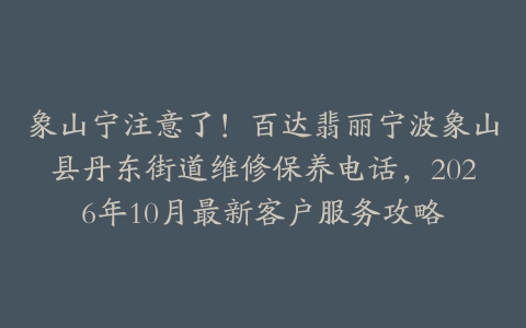 象山宁注意了！百达翡丽宁波象山县丹东街道维修保养电话，2026年10月最新客户服务攻略