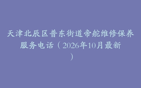 天津北辰区普东街道帝舵维修保养服务电话（2026年10月最新）