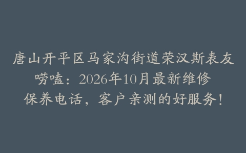 唐山开平区马家沟街道荣汉斯表友唠嗑：2026年10月最新维修保养电话，客户亲测的好服务！