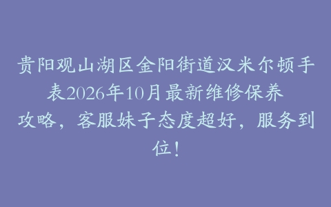 贵阳观山湖区金阳街道汉米尔顿手表2026年10月最新维修保养攻略，客服妹子态度超好，服务到位！