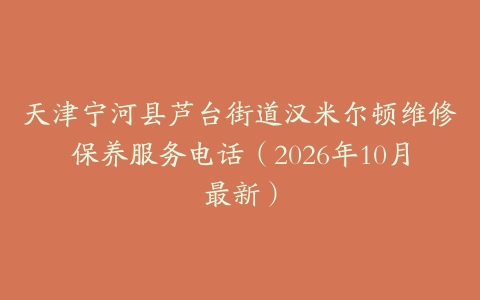 天津宁河县芦台街道汉米尔顿维修保养服务电话（2026年10月最新）