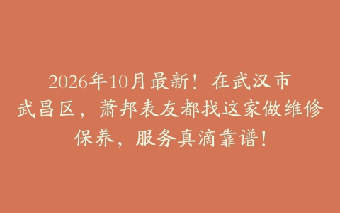 2026年10月最新！在武汉市武昌区，萧邦表友都找这家做维修保养，服务真滴靠谱！