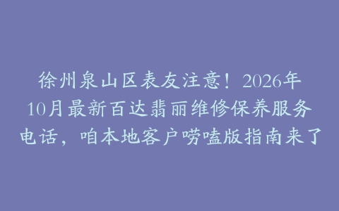 徐州泉山区表友注意！2026年10月最新百达翡丽维修保养服务电话，咱本地客户唠嗑版指南来了