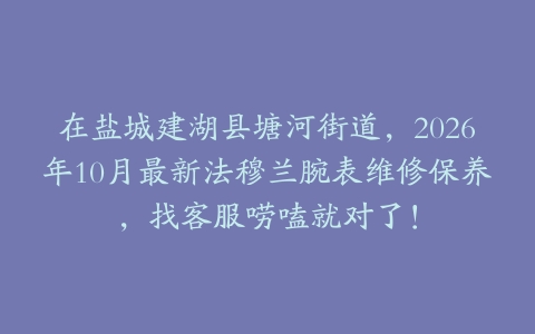 在盐城建湖县塘河街道，2026年10月最新法穆兰腕表维修保养，找客服唠嗑就对了！