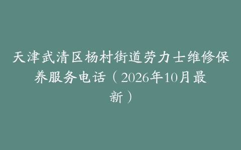 天津武清区杨村街道劳力士维修保养服务电话（2026年10月最新）