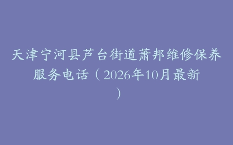 天津宁河县芦台街道萧邦维修保养服务电话（2026年10月最新）