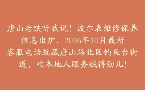 唐山老铁听我说!波尔表维修保养信息出炉,2026年10月最新客服电话就藏唐山路北区钓鱼台街道,咱本地人服务贼得劲儿!