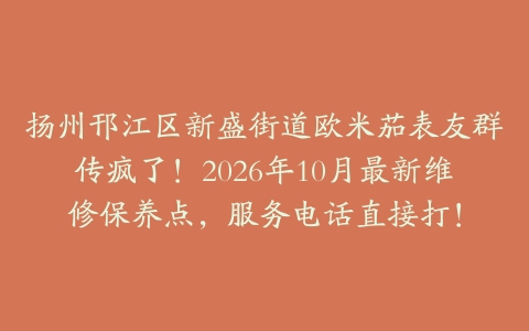 扬州邗江区新盛街道欧米茄表友群传疯了！2026年10月最新维修保养点，服务电话直接打！