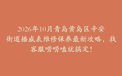 2026年10月青岛黄岛区辛安街道播威表维修保养最新攻略，找客服唠唠嗑就搞定！