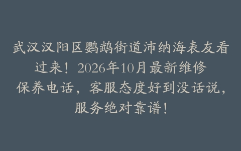 武汉汉阳区鹦鹉街道沛纳海表友看过来！2026年10月最新维修保养电话，客服态度好到没话说，服务绝对靠谱！